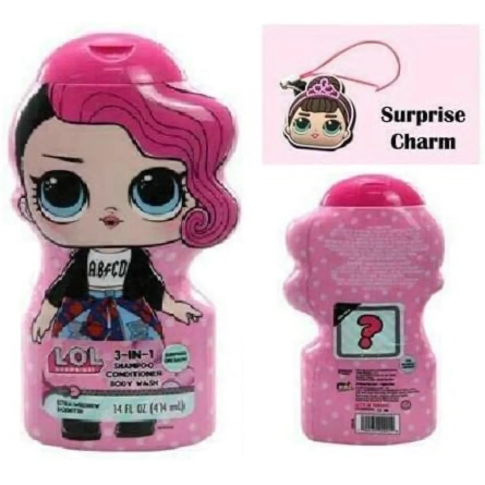 LOL 3in1 Body Wash, Shampoo & Conditioner Strawberry Scented w/Surprise on Back!